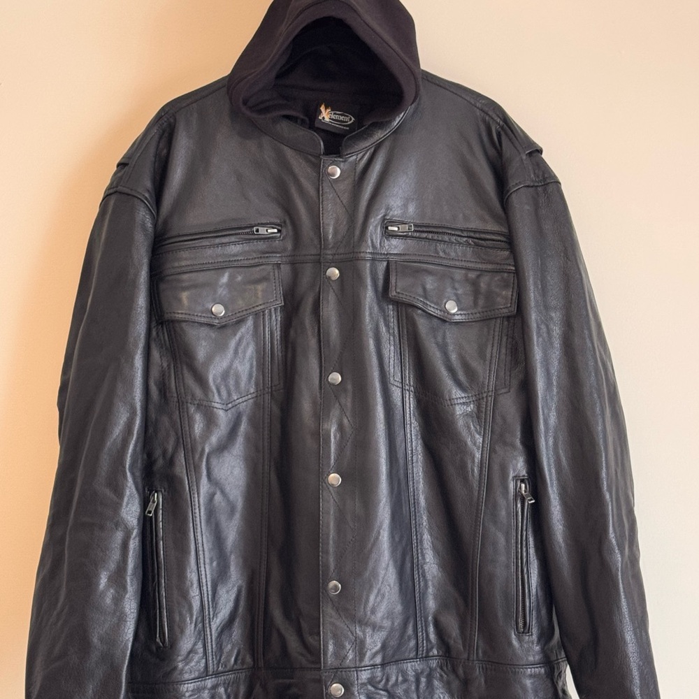Xelement Men's Black Leather Jacket